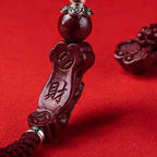 Fortune Jewel Handcrafted PiXiu Cinnabar Wealth Luck Braided Bracelet