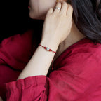 Fortune Jewel Handmade 925 Sterling Silver Chinese Zodiac Natal Buddha Cinnabar Calm Braided Bracelet