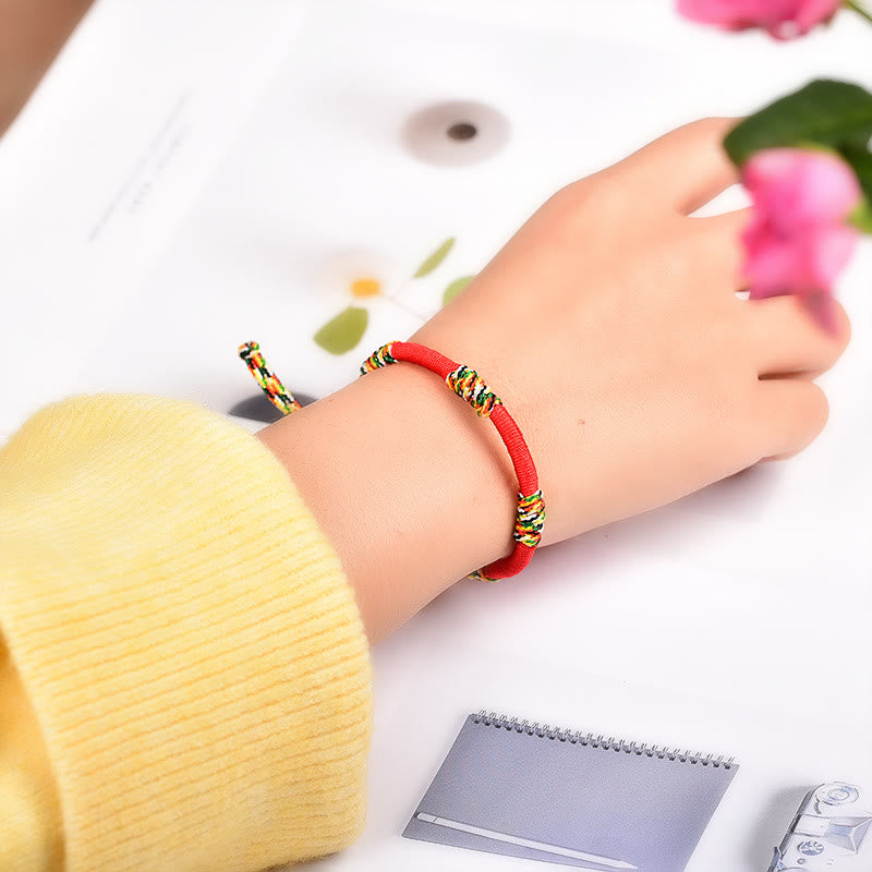 Fortune Jewel Tibetan Handmade Colorful King Kong Knot Lucky Protection Braid String Bracelet