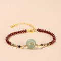 Fortune Jewel Natural Garnet Peace Buckle Bead Calm Bracelet