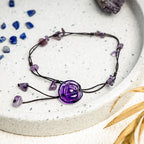 Fortune Jewel Amethyst Pink Crystal Green Aventurine Rose Inner Peace Healing Anklet