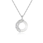 Buddha Stones "Wishing Luck and Prosperity" White Jade Koi Fish Necklace Includes Gift Message Card Fortune Jewel