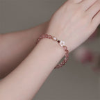 Fortune Jewel Strawberry Quartz Peach Blossom Love Bracelet