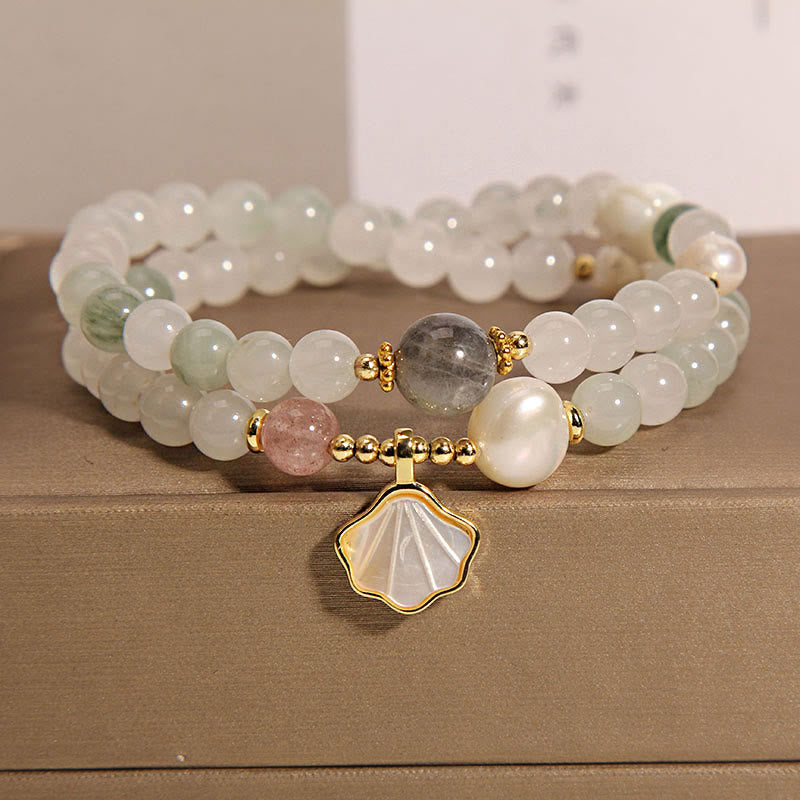Fortune Jewel Double Layer Jade Shell Luck Bracelet