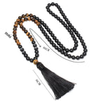 Fortune Jewel Black Onyx Tiger Eye Fortune Bracelet Tassel Necklace Pendant