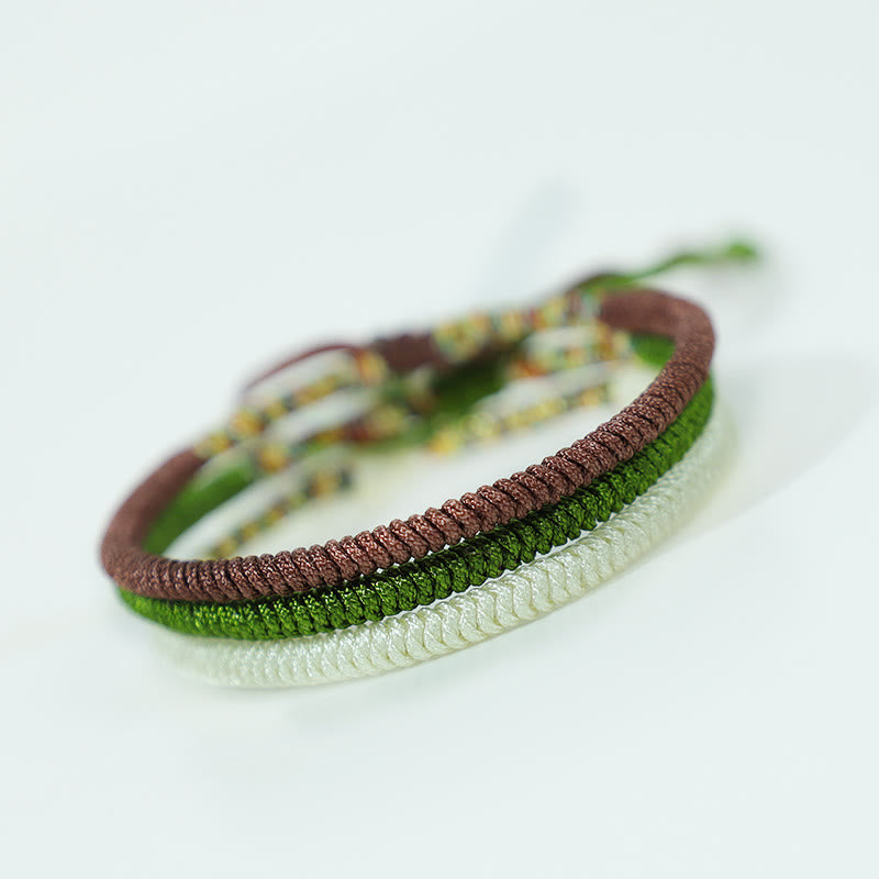 Fortune Jewel 3Pcs Tibetan Handmade Multicolored Luck King Kong Knot Auspiciousness Bracelet