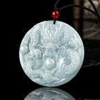 Fortune Jewel Chinese Zodiac Dragon Jade Success Amulet String Necklace