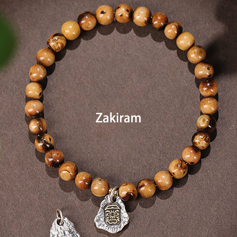 Fortune Jewel 925 Sterling Silver Natural Golden Sea Willow Zakiram Goddess of Wealth Lucky fortune Fu Character Success Bracelet
