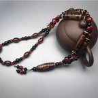 Fortune Jewel Nine-Eye Dzi Bead Red Agate Wealth Health Necklace
