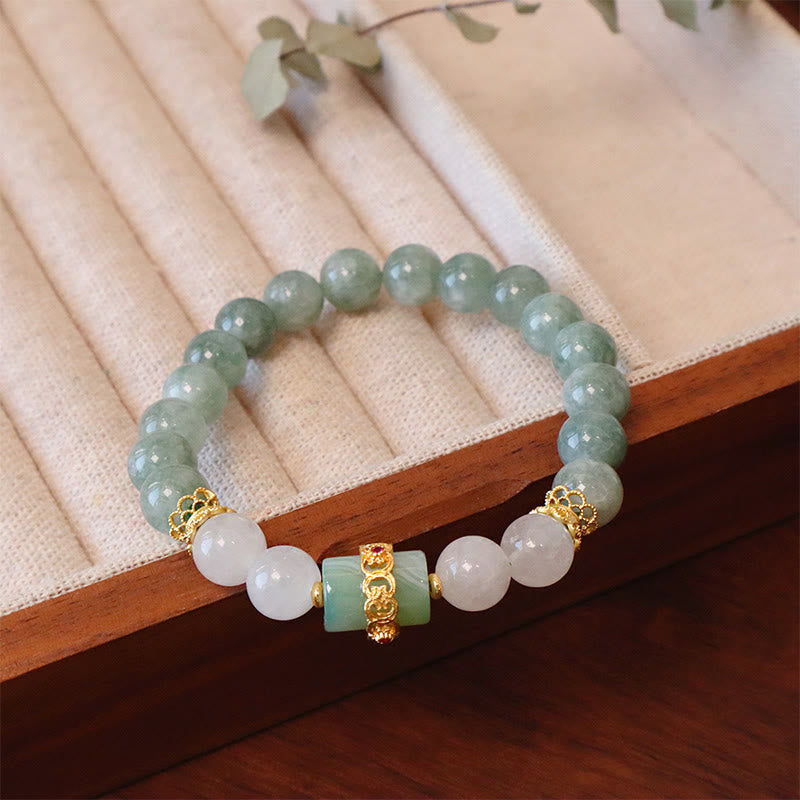 Fortune Jewel Single Double Layer Jade Peace Buckle Luck Bracelet