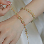 Fortune Jewel 14K Gold Plated 2 Layers Hetian Jade Bead Luck Prosperity Bracelet