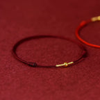 Fortune Jewel 925 Sterling Silver Golden Bead Protection Braided Rope Bracelet Anklet