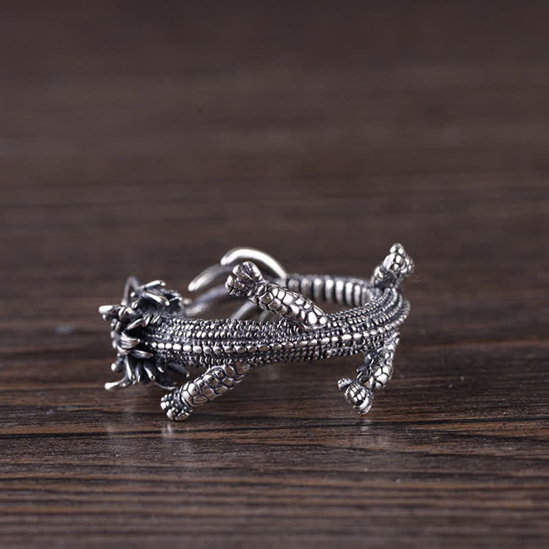 Fortune Jewel 925 Sterling Silver Dragon Luck Protection Ring Fortune Jewel