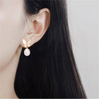 Fortune Jewel 925 Sterling Silver Posts 18K Gold Plated Copper Pearl Butterfly Optimism Stud Earrings