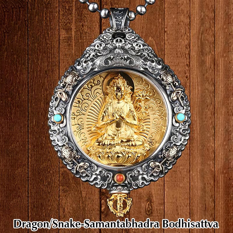 Fortune Jewel Chinese Zodiac Natal Buddha Thangka Nine Palaces Eight Diagrams Wealth Rotatable Necklace Pendant Fortune Jewel