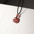 Fortune Jewel Strawberry Quartz Lovely Cat Paw Claw Healing Necklace Pendant