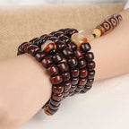 Fortune Jewel 108 Mala Beads Three-eyed Dzi Bead Nine-eye Dzi Bead Jade Luck Bracelet