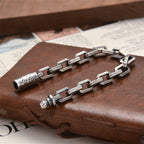 Fortune Jewel Vintage Tang Dynasty Flower Design Engraved Luck Energy Bracelet