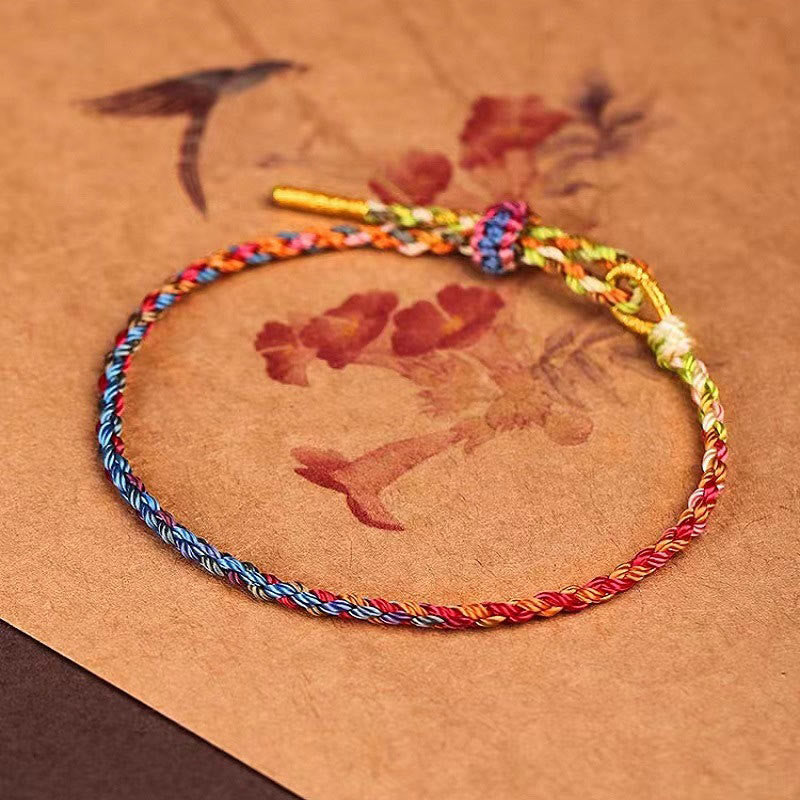 Fortune Jewel Handcrafted Luck Colorful Rope Child Adult Bracelet