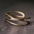 Fortune Jewel Vintage Curved Copper Brass Wealth Adjustable Cuff Bracelet Bangle