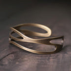 Fortune Jewel Vintage Curved Copper Brass Wealth Adjustable Cuff Bracelet Bangle