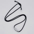 Fortune Jewel 999 Sterling Silver Nine-Eye Dzi Bead Pattern Protection Rope Necklace Pendant