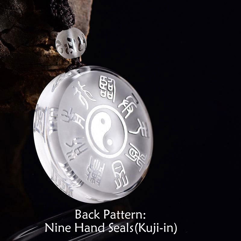 Fortune Jewel Taoism Five Sacred Mountains Yin Yang Symbol Liuli Crystal Balance Necklace Pendant Key Chain Fortune Jewel