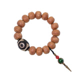 Fortune Jewel Tibet Bodhi Seed Dzi Bead Peace Charm Wrist Mala Bracelet