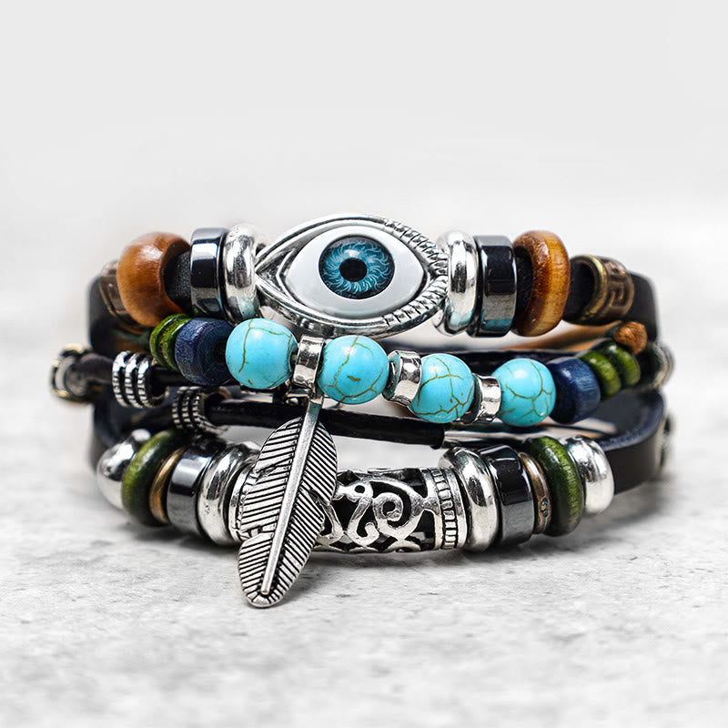 Fortune Jewel Tibetan Turquoise Evil Eye Purification Bracelet