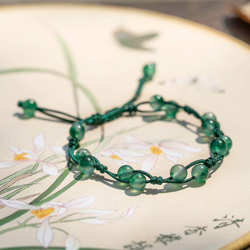 Fortune Jewel Red Agate Moss Agate Cinnabar Calm Bracelet