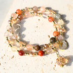 Fortune Jewel Colorful Rutilated Quartz Double Wrap Spiritual Growth Bead Bracelet