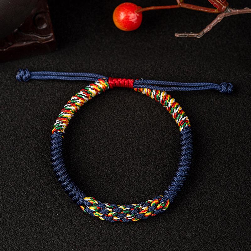 Fortune Jewel Tibetan Handmade Colorful King Kong Knot Luck Braid String Bracelet