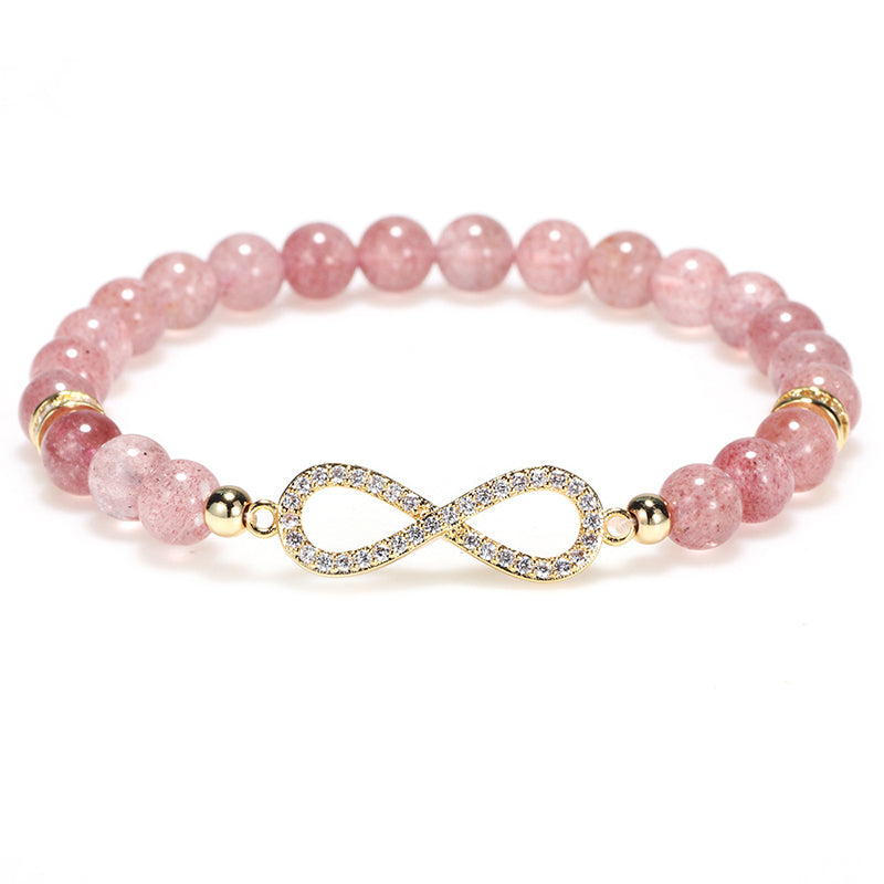 Fortune Jewel Natural Strawberry Quartz Positivity Healing Bracelet