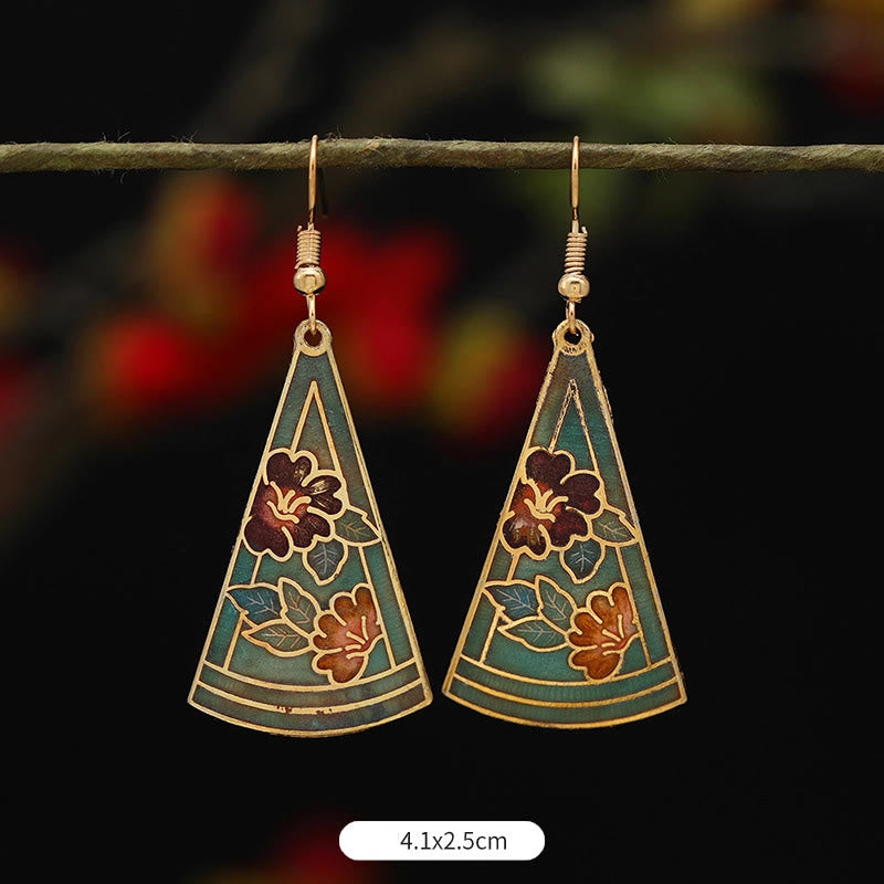 Fortune Jewel Lotus Butterfly Flower Alloy Copper Enlightenment Drop Earrings