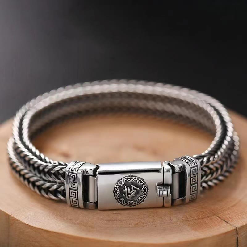 Fortune Jewel Om Mani Padme Hum Purity Peace Braid Style Bracelet