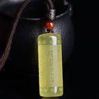 Fortune Jewel Heart Sutra Citrine Happiness Strength Necklace Pendant