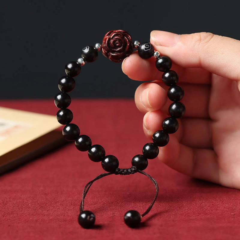 Fortune Jewel Small Leaf Red Sandalwood Sooth Bracelet