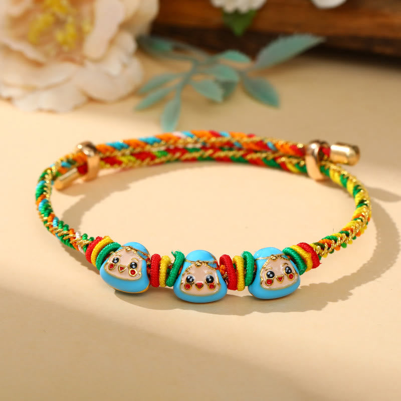 Fortune Jewel Colorful Rope Zongzi Pattern Luck Handmade Child Adult Bracelet