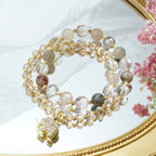 Fortune Jewel Rose Quartz Elephant Healing Energy Charm Bracelet