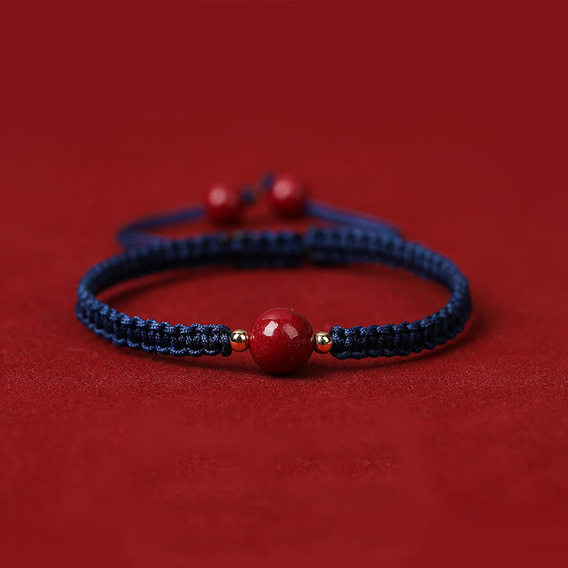 Fortune Jewel Lucky Cinnabar Bead Blessing Red String Bracelet