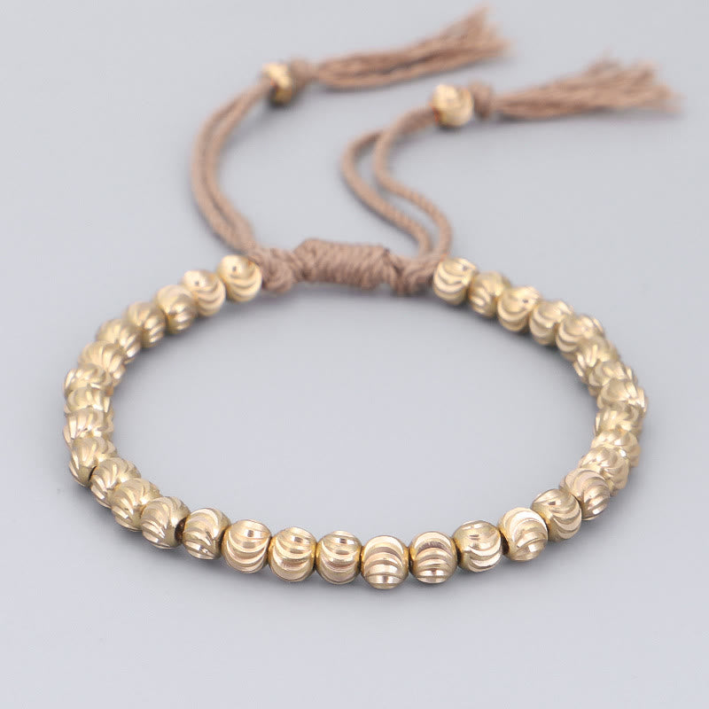 Fortune Jewel Tibetan Handmade Copper Bead Luck String Bracelet