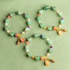 Fortune Jewel Green Aventurine Magnolia Flower Luck Bracelet