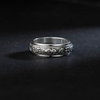 Fortune Jewel Tibetan Om Mani Padme Hum PiXiu Engraved Wealth Luck Rotatable Ring