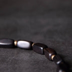 Fortune Jewel Tibet Ebony Wood Dzi Bead Copper Balance Double Wrap Bracelet