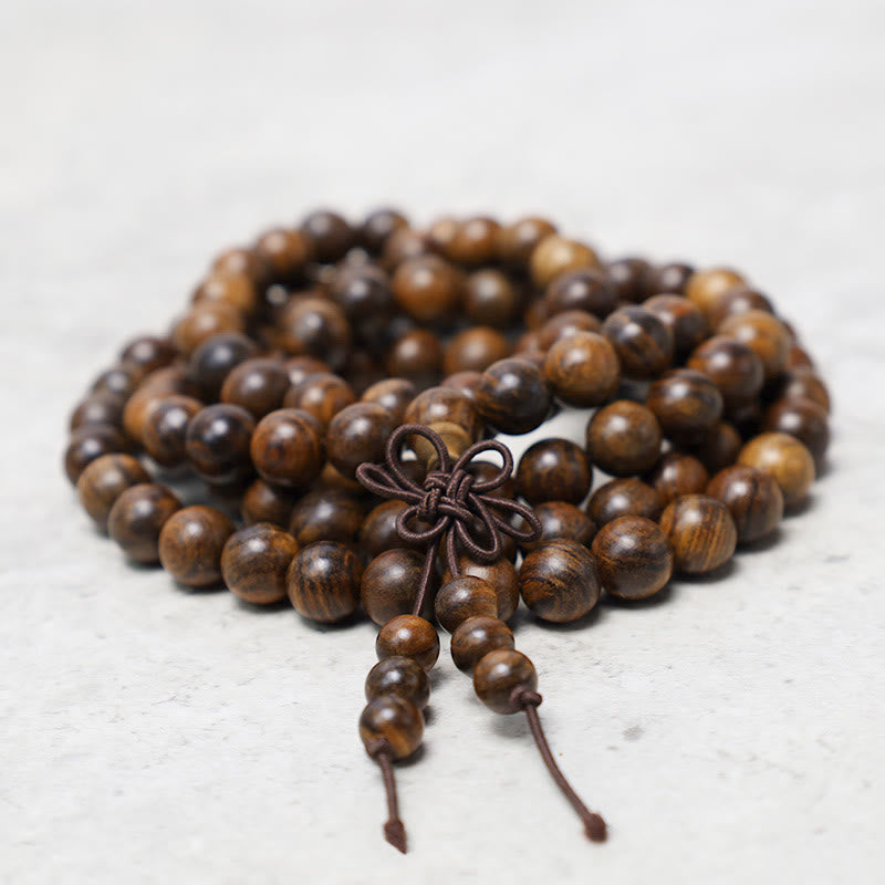 Fortune Jewel 108 Mala Beads Bracelet Prayer Meditation Sandalwood Elastic