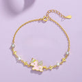 S925 Sterling Silver Rainbow Unicorn Women’s Bracelet – Holiday Gift for Christmas & New Year