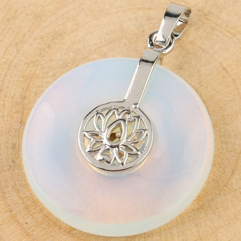 Fortune Jewel Various Crystal Amethyst Pink Crystal Lotus Healing Necklace Pendant