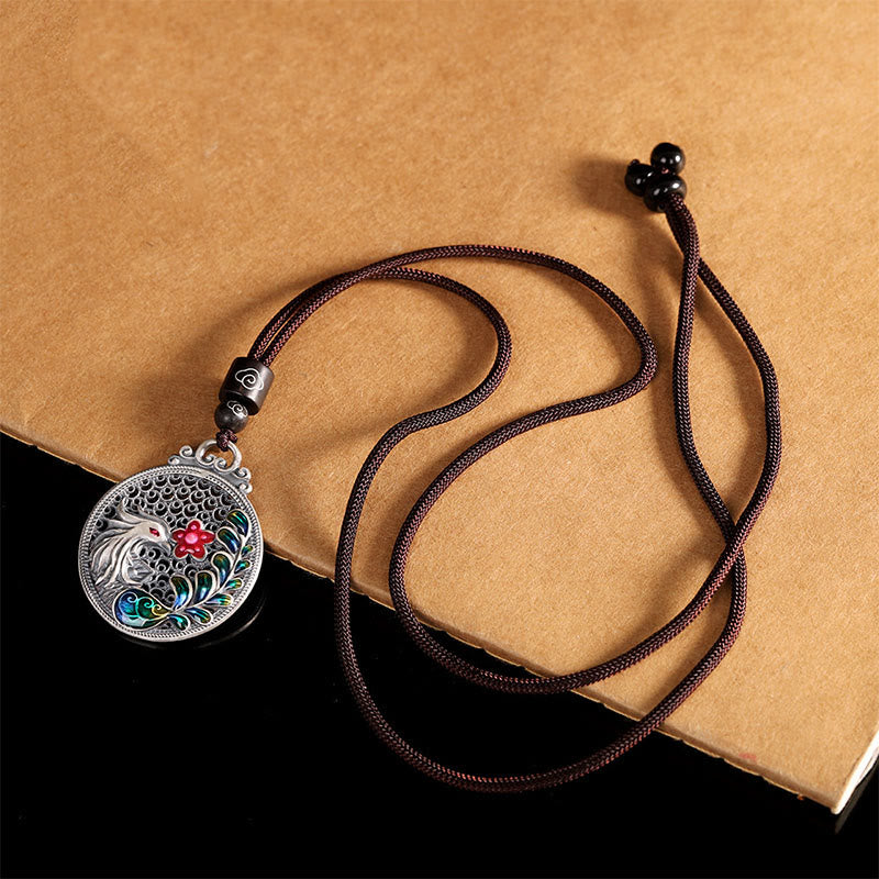 Fortune Jewel 990 Sterling Silver Phoenix Luck Protection Necklace Pendant