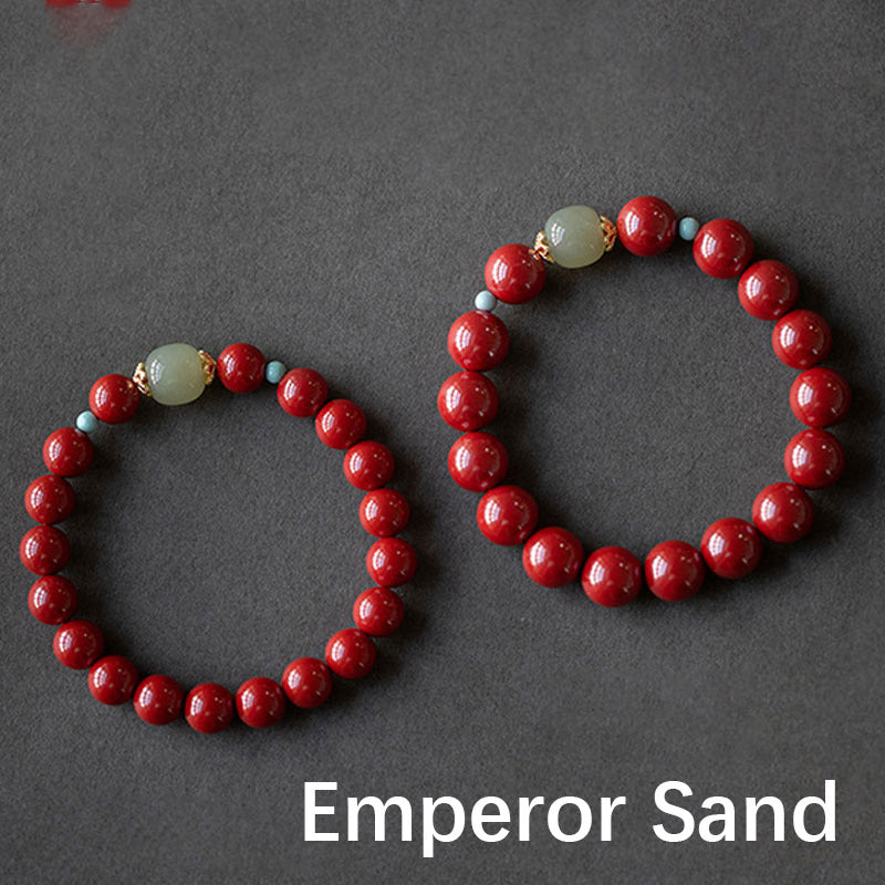 Fortune Jewel Cinnabar Green Aventurine Fortune Luck Bracelet