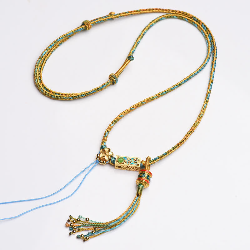 Fortune Jewel Colorful String Copper Wealth Necklace Pendant